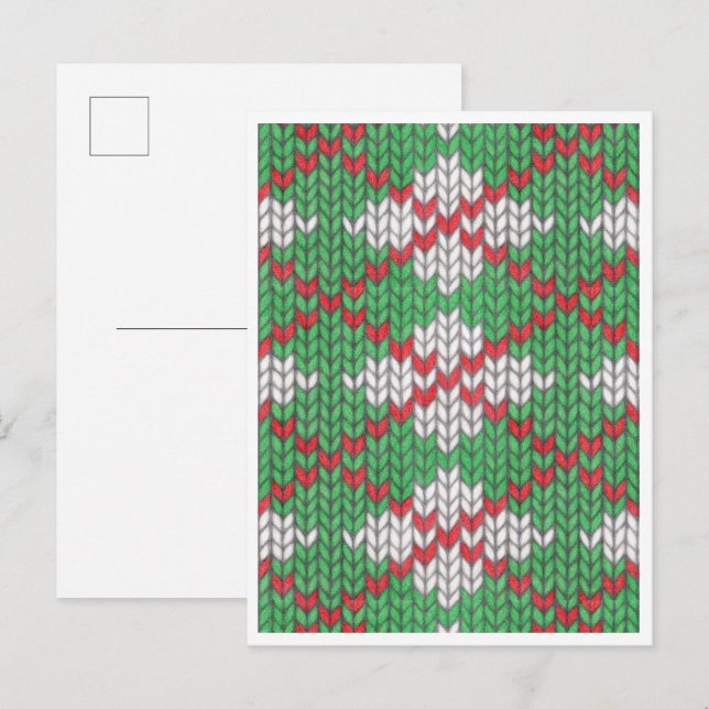 XMAS ARGYLE KNIT Postcard / Vertical (Front/Back)