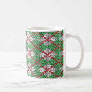 XMAS ARGYLE KNIT White Mug