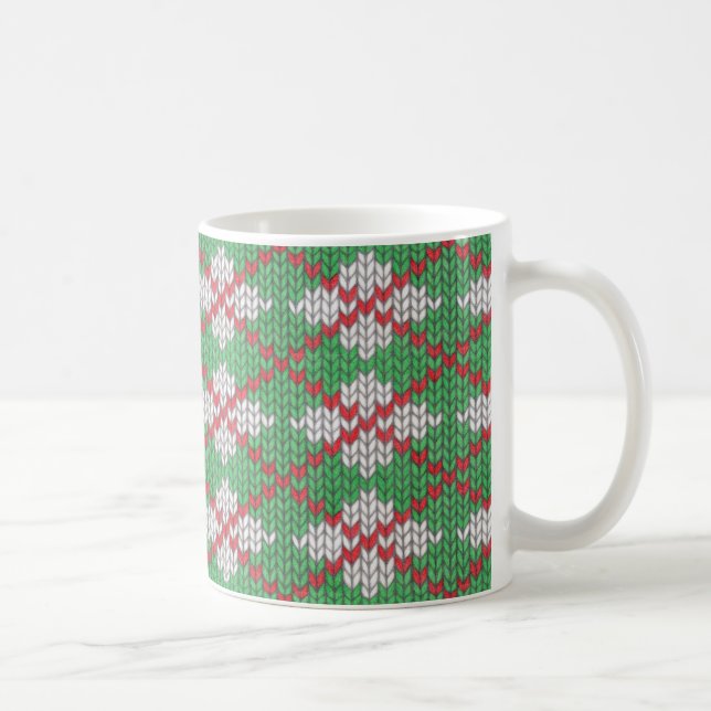 XMAS ARGYLE KNIT White Mug (Right)