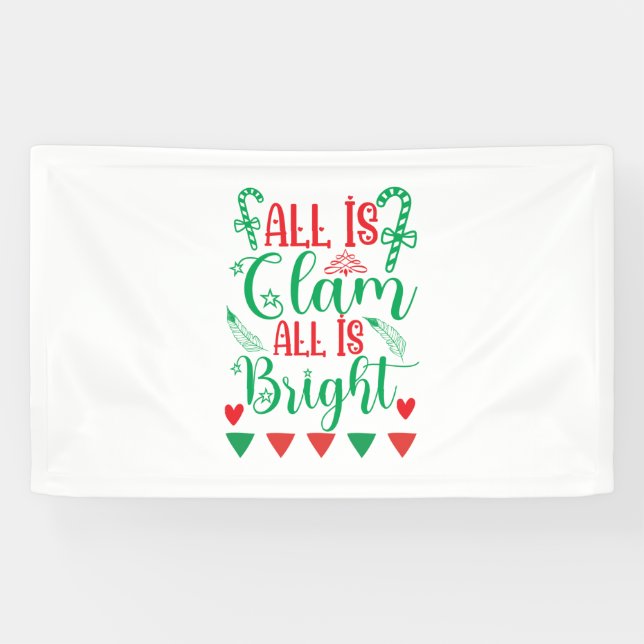 Xmas Art All Is Bright Banner (Horizontal)