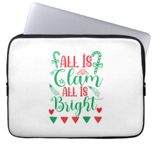 Xmas Art All Is Bright Laptop Sleeve