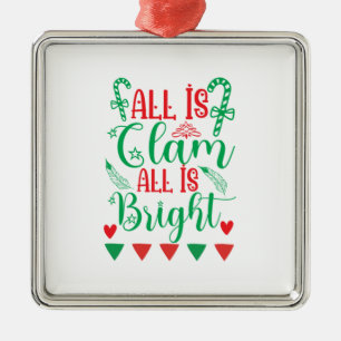 Xmas Art All Is Bright Metal Ornament