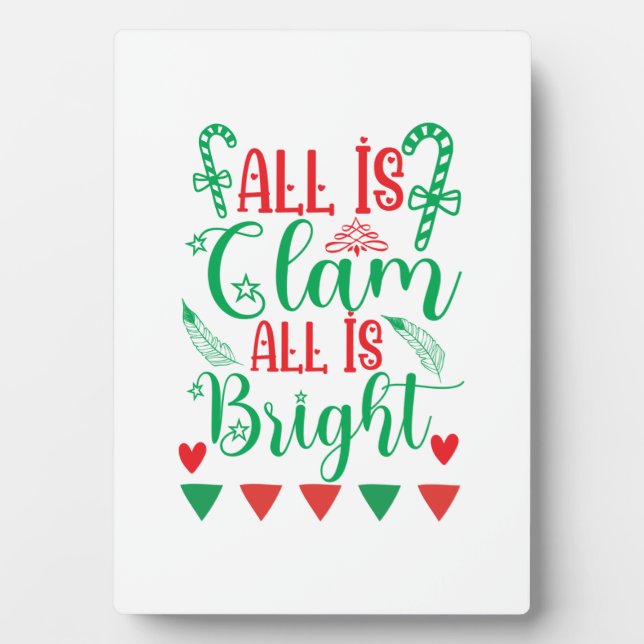 Xmas Art All Is Bright Plaque (Front)