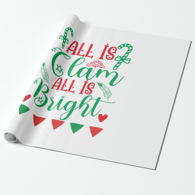 Xmas Art All Is Bright Wrapping Paper (Unrolled)