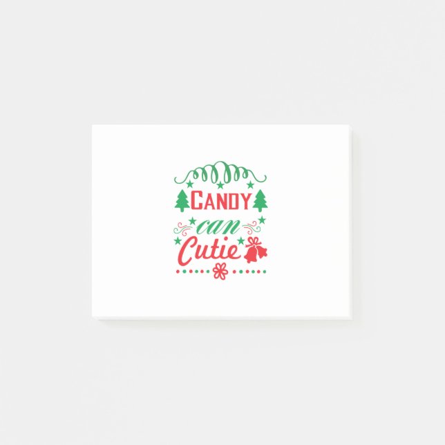 Xmas Art Candy Can Cutie Post-it Notes (Front)