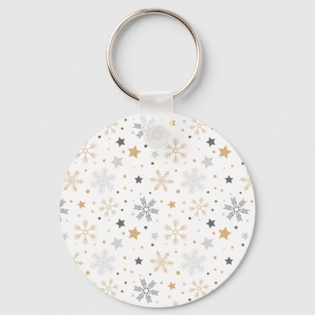 Xmas Art Deco Interior Key Ring (Front)