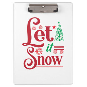 Xmas Art Let Is Snow Clipboard