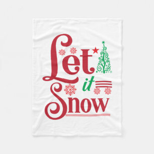 Xmas Art Let Is Snow Fleece Blanket