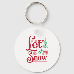 Xmas Art Let Is Snow Key Ring