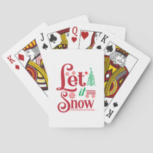 Xmas Art Let Is Snow Playing Cards