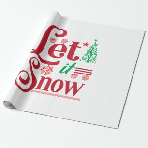 Xmas Art Let Is Snow Wrapping Paper