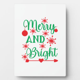 Xmas Art Merry And Bright Plaque