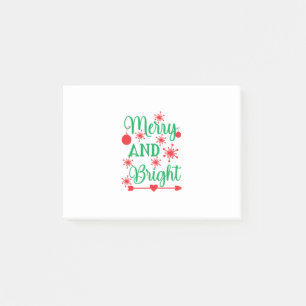 Xmas Art Merry And Bright Post-it Notes