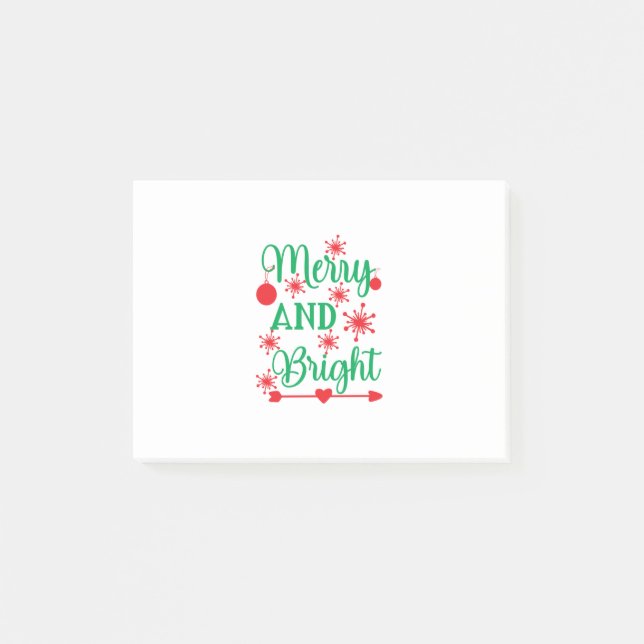 Xmas Art Merry And Bright Post-it Notes (Front)