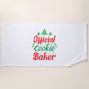 Xmas Art Official Cookie Baker Beach Towel