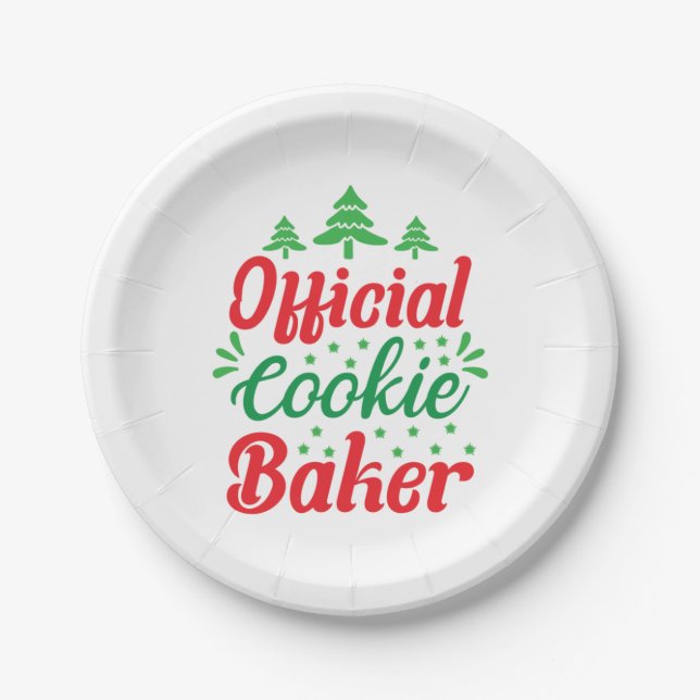 Xmas Art Official Cookie Baker Paper Plate (Front)