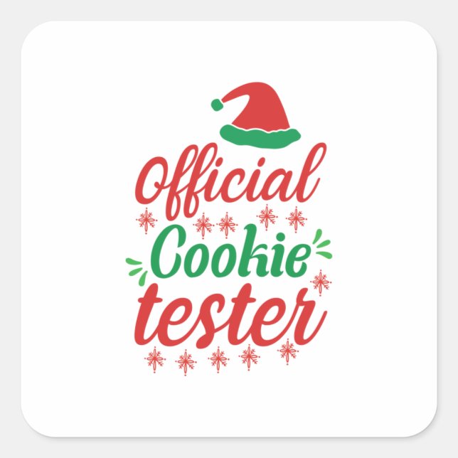 Xmas Art Official Cookie Tester Square Sticker (Front)