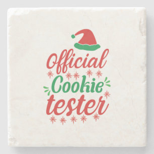 Xmas Art Official Cookie Tester Stone Coaster