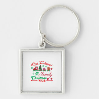 Xmas Art Old Fashioned Family Christmas Key Ring