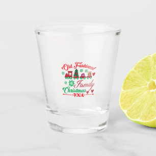Xmas Art Old Fashioned Family Christmas Shot Glass