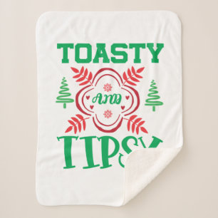 Xmas Art Toasty And Tipsy Sherpa Blanket