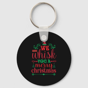 Xmas Art We Whisk You A Merry Christmas Key Ring