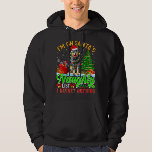 Xmas Australian Cattle Dog On Santa's Naughty Funn Hoodie