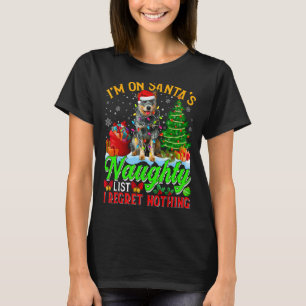 Xmas Australian Cattle Dog On Santa's Naughty Funn T-Shirt