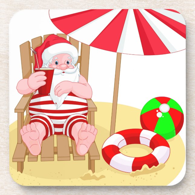 xmas beach santa claus coaster (Front)