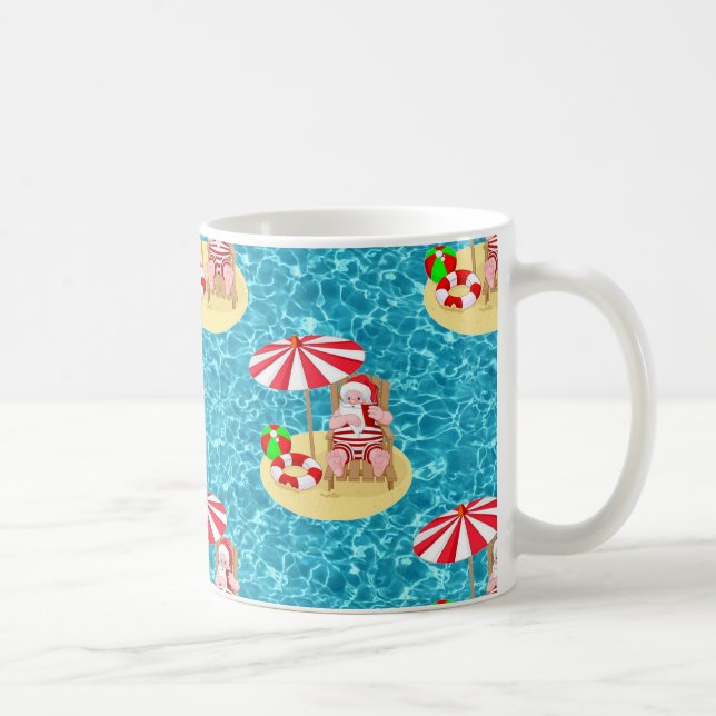 xmas beach santa claus coffee mug (Right)
