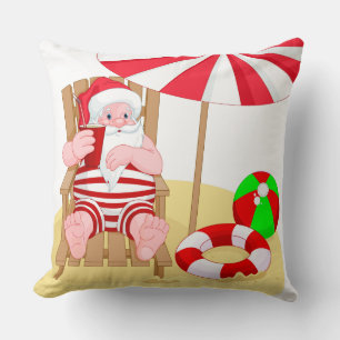 xmas beach santa claus cushion