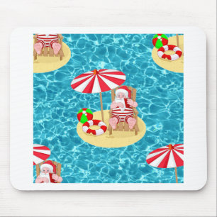 xmas beach santa claus mouse pad