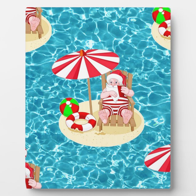 xmas beach santa claus plaque (Front)