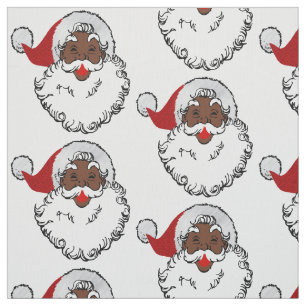 xmas black santa claus fabric