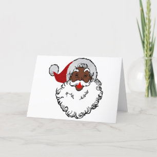xmas black santa claus holiday card