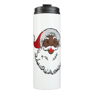 xmas black santa claus thermal tumbler