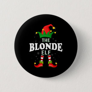 Xmas blonde elf family matching christmas pajama 6 cm round badge