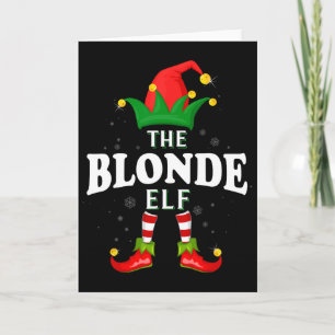 Xmas Blonde Elf Family Matching Christmas Pajama Card