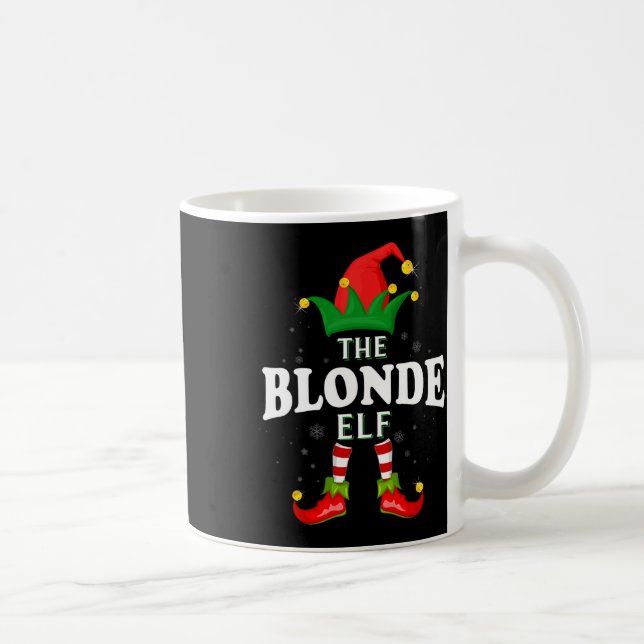 Xmas blonde elf family matching christmas pajama  coffee mug (Right)