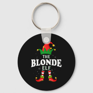Xmas blonde elf family matching christmas pajama  key ring