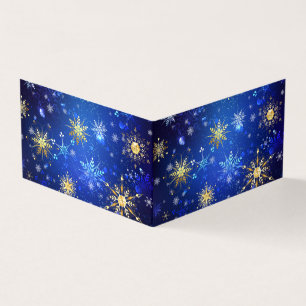 XMAS Blue Background with Golden Snowflakes