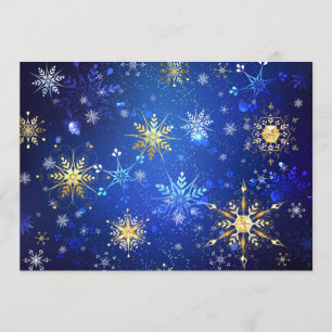 XMAS Blue Background with Golden Snowflakes Program