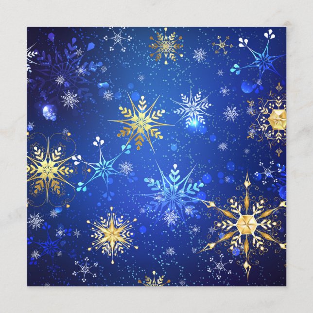 XMAS Blue Background with Golden Snowflakes Program (Front)