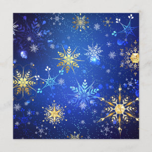 XMAS Blue Background with Golden Snowflakes Program