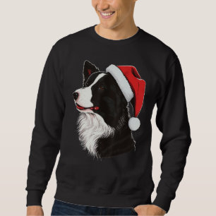 Xmas Border Collie Santa on Christmas Border Colli Sweatshirt