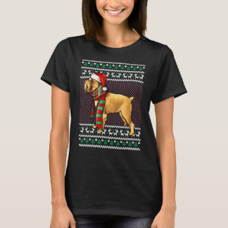 Xmas Brussels Griffon Dog Santa Hat Ugly Christmas T-Shirt