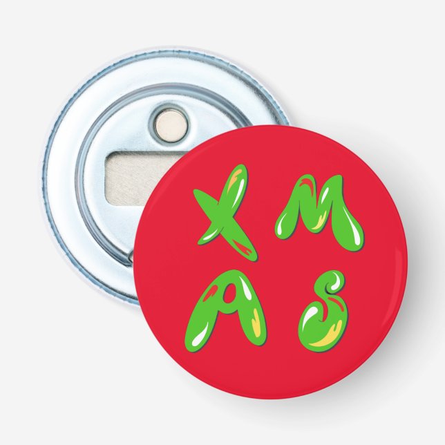 Xmas Bubble Text    Bottle Opener (Front)