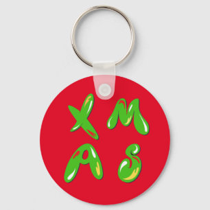 Xmas Bubble Text Key Ring