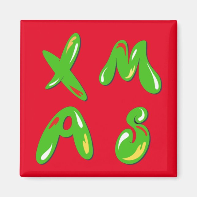 Xmas Bubble Text   Magnet (Front)