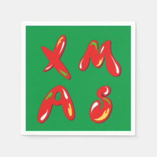 Xmas Bubble Text Napkin